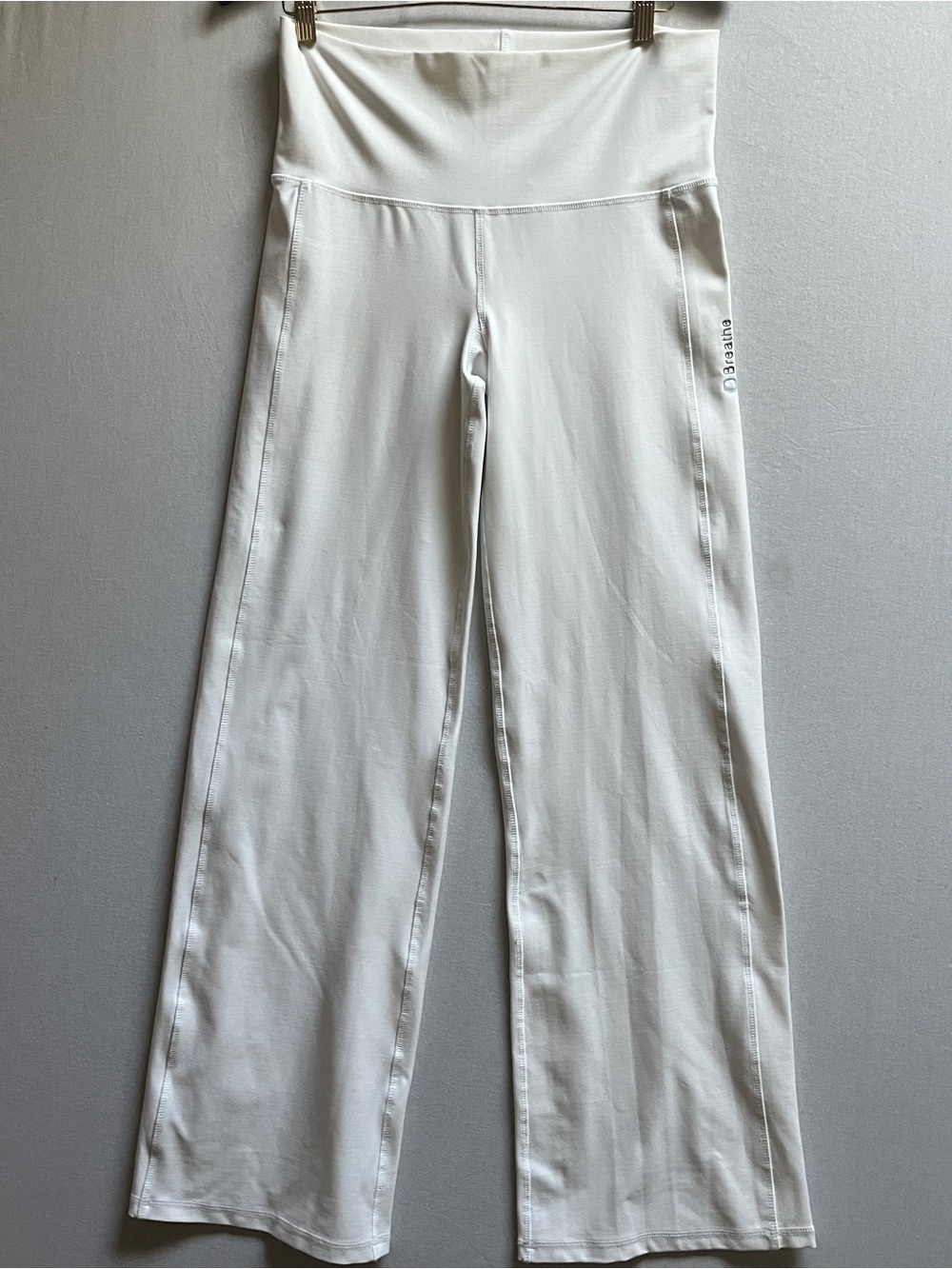 Breathe White Wide-Leg Yoga Pants High Waist Lounge Sz M